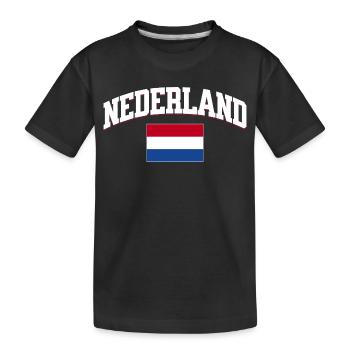 Netherlands Football Lover Retro Sports Design - Kids' Premium Organic T-Shirt - black - Front