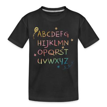 Alphabet craie arc-en-ciel avec astérisques - T-shirt bio Premium Enfant - noir - Devant