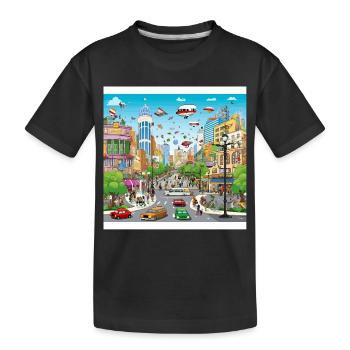 Parade du Vol Futuriste de la Ville - T-shirt bio Premium Enfant - noir - Devant
