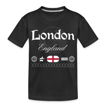 London England Streetwear Reise Souvenir - Kinder Premium Bio T-Shirt - Schwarz - Vorne