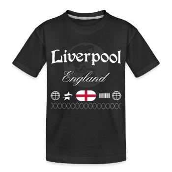 Liverpool England Streetwear Reise Souvenir - Kinder Premium Bio T-Shirt - Schwarz - Vorne