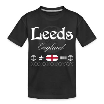 Leeds England Streetwear Reise Souvenir - Kinder Premium Bio T-Shirt - Schwarz - Vorne