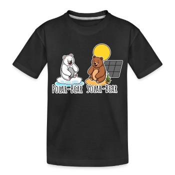 Polar Bär und Solar Bär - Bären Solar PV Anlage - Kinder Premium Bio T-Shirt - Schwarz - Vorne