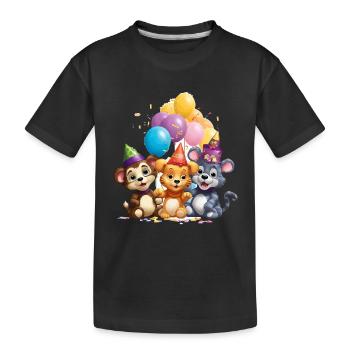 Tierfreunde Geburtstagsbande - Kinder Premium Bio T-Shirt - Schwarz - Vorne