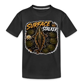 Surface Stalker Carp Fishing Design - Kids' Premium Organic T-Shirt - black - Front
