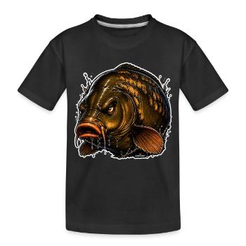 Pêche à la carpe miroir - T-shirt bio Premium Enfant - noir - Devant