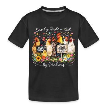 Humor Hens Passion Farm Zuchtgeschenk - Kinder Premium Bio T-Shirt - Schwarz - Vorne