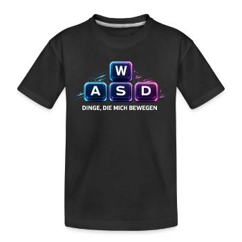 Dinge Die Mich Bewegen WASD PC Gamer - Kinder Premium Bio T-Shirt - Schwarz - Vorne