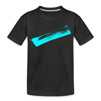 Deko Streifen - Pinsel BLAU - Kinder Premium Bio T-Shirt - Schwarz - Vorne