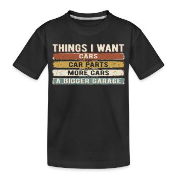Vintage Garage Car Humor | Mecano Gift - Kids' Premium Organic T-Shirt - black - Front