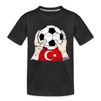 Türkischer Fußball Türkei used - Kinder Premium Bio T-Shirt - Schwarz - Vorne