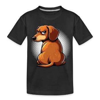 Propriétaire teckel Teckel Propriétaire teckel Propriétaire teckel Amant teckel - T-shirt bio Premium Enfant - noir - Devant