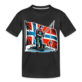 Drapeau de Norvège Angler - T-shirt bio Premium Enfant - noir - Devant