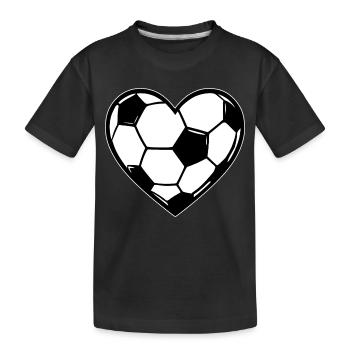 Herzball Fußball-Liebe - Kinder Premium Bio T-Shirt - Schwarz - Vorne