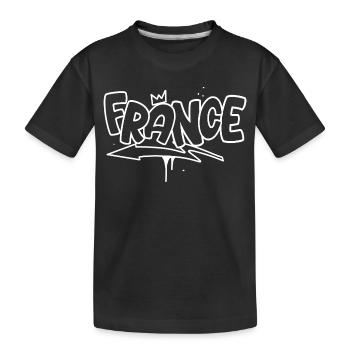 France Graffiti - Kinder Premium Bio T-Shirt - Schwarz - Vorne
