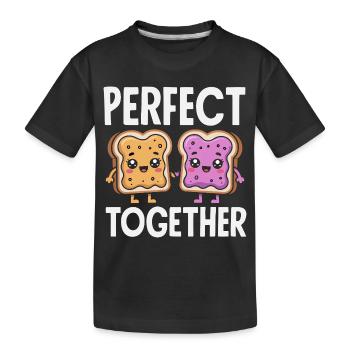 Look Partner Beurre de Cacahuète & Confiture Design - T-shirt bio Premium Enfant - noir - Devant
