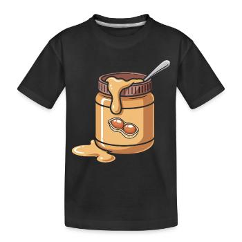 Erdnussbutter & Marmelade Partnerlook Design - Kinder Premium Bio T-Shirt - Schwarz - Vorne