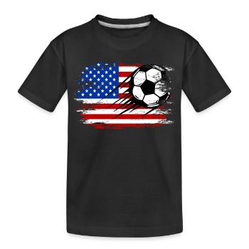 Football drapeau américain utilisé - T-shirt bio Premium Enfant - noir - Devant