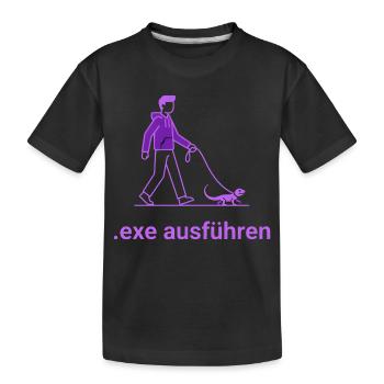 .exe ausführen ADMIN Lila - Kinder Premium Bio T-Shirt - Schwarz - Vorne