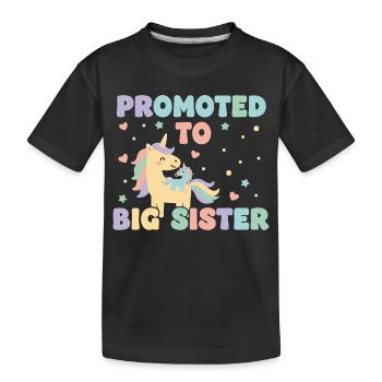 Révélation du sexe Baby Shower Grande Sœur Maman Papa - T-shirt bio Premium Enfant - noir - Devant