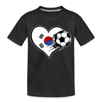 Football drapeau sud-coréen avec cœur - T-shirt bio Premium Enfant - noir - Devant