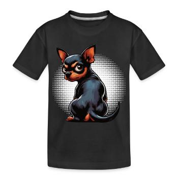 Pinscher miniature Pinscher Pinscher Pinscher Propriétaire Minpin - T-shirt bio Premium Enfant - noir - Devant