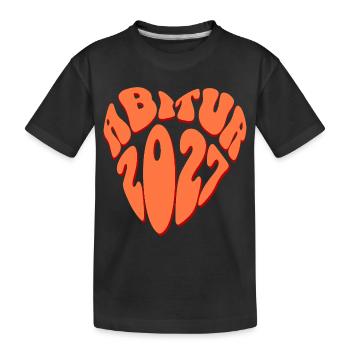 Abitur 2027 Herz - Kinder Premium Bio T-Shirt - Schwarz - Vorne