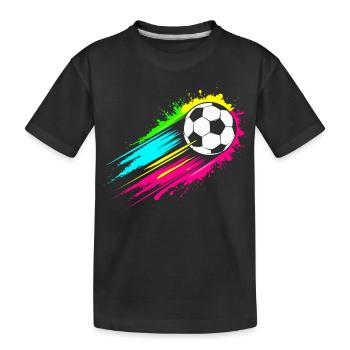 Deutschland – Ball im Farbenrausch Design - Kinder Premium Bio T-Shirt - Schwarz - Vorne