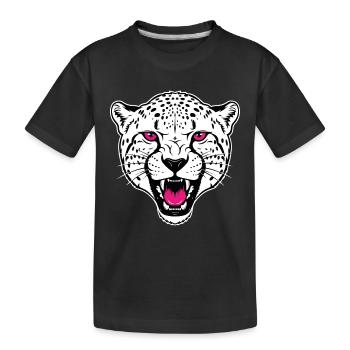 Gépard Léopard Mascotte Logo Sport Gaming - T-shirt bio Premium Enfant - noir - Devant
