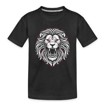 Lion Rugissant Mascotte Tribal Logo Sport Gaming - T-shirt bio Premium Enfant - noir - Devant