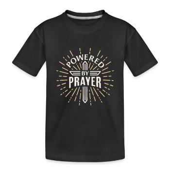 Angetrieben vom christlichen Glauben im Gebet - Kinder Premium Bio T-Shirt - Schwarz - Vorne