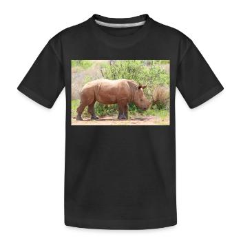 Rhinocéros dans les Prairies - T-shirt bio Premium Enfant - noir - Devant