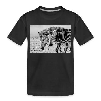 Safari en noir et blanc des amis zèbres - T-shirt bio Premium Enfant - noir - Devant