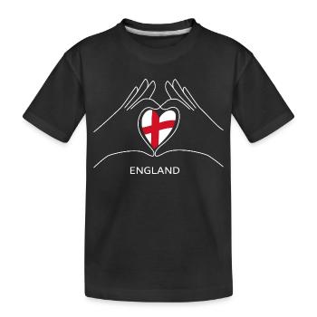 Cœur anglais avec éventail de drapeau anglais - T-shirt bio Premium Enfant - noir - Devant
