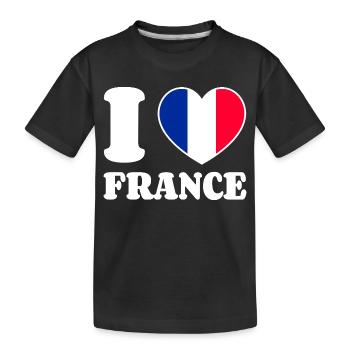 J’aime la France France - Fan de Love Heart France - T-shirt bio Premium Enfant - noir - Devant