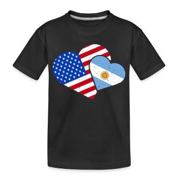 Argentinien Amerika Argentinisch Amerikanisch USA - Kinder Premium Bio T-Shirt - Schwarz - Vorne