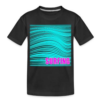 Vagues de surf d’été - T-shirt bio Premium Enfant - noir - Devant