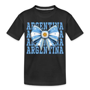 Nœud Drapeau Argentine | Style Coquette Argentin - T-shirt bio Premium Enfant - noir - Devant