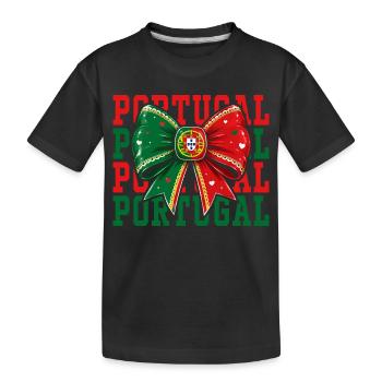 Nœud Drapeau Portugal | Style Coquette Portugais - T-shirt bio Premium Enfant - noir - Devant