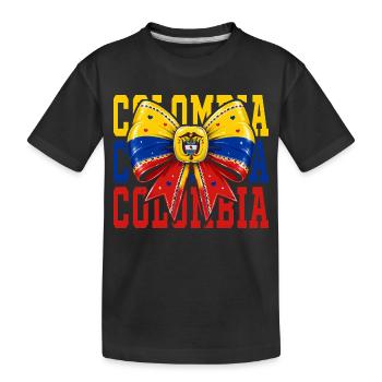 Nœud Drapeau Colombie | Style Coquette Colombien - T-shirt bio Premium Enfant - noir - Devant