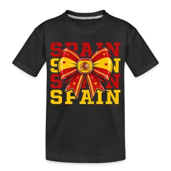Nœud Drapeau Espagne | Style Coquette Espagnol - T-shirt bio Premium Enfant - noir - Devant