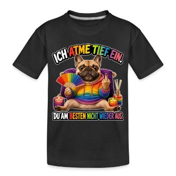 Ich atme tief ein... - Kinder Premium Bio T-Shirt - Schwarz - Vorne