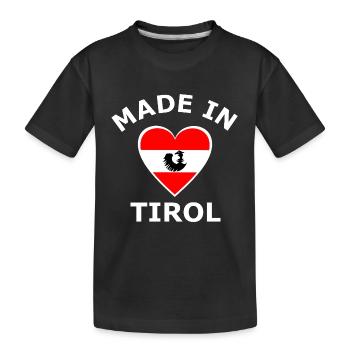 Motif de cœur tyrol fabriqué - T-shirt bio Premium Enfant - noir - Devant