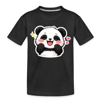 Happy Panda – Mode Amour ACTIVÉ 🐼💖 - T-shirt bio Premium Enfant - noir - Devant