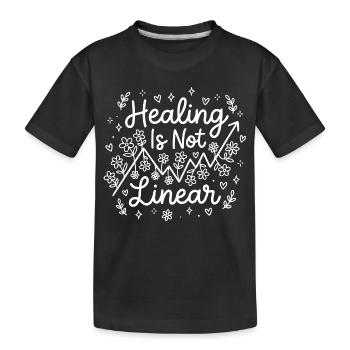 Die Heilung psychischer Gesundheit ist nicht linear - Kinder Premium Bio T-Shirt - Schwarz - Vorne