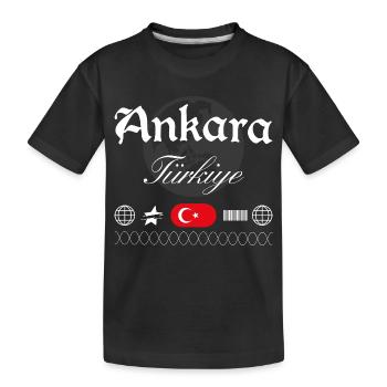 Ankara Türkei Streetwear Reise Souvenir - Kinder Premium Bio T-Shirt - Schwarz - Vorne