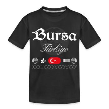 Bursa Türkei Streetwear Reise Souvenir - Kinder Premium Bio T-Shirt - Schwarz - Vorne