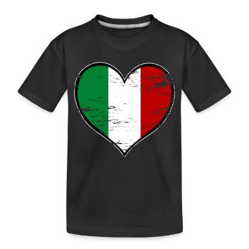Drapeau du cœur de l’Italie utilisé - T-shirt bio Premium Enfant - noir - Devant