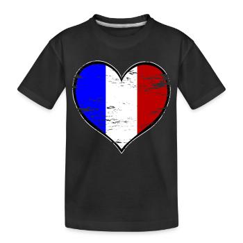 Drapeau du cœur français utilisé - T-shirt bio Premium Enfant - noir - Devant
