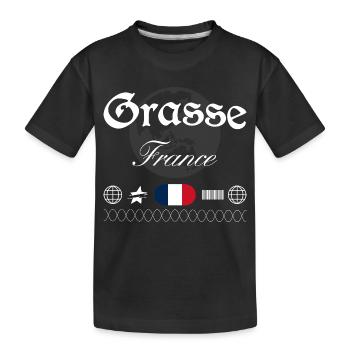 Grasse Frankreich Streetwear Reise Souvenir - Kinder Premium Bio T-Shirt - Schwarz - Vorne